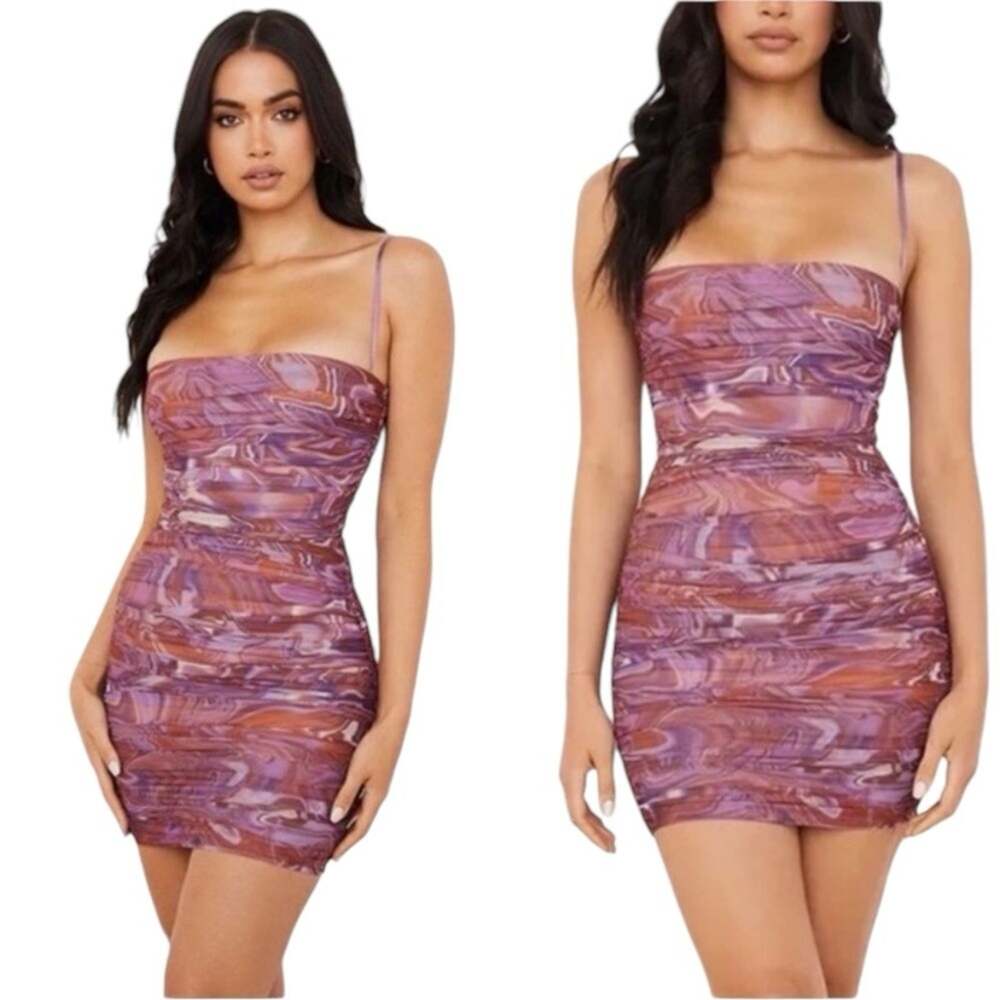 House of CB Ella Swirl Ruched Bodycon Club Cocktail Mini Dress size XS